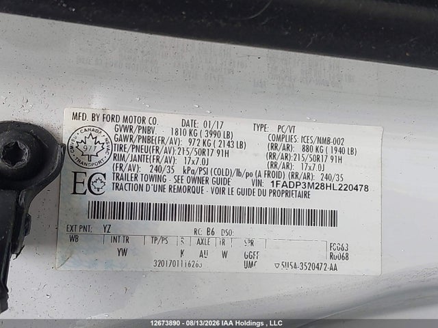 Ford FOCUS SEL 2017 1FADP3M28HL220478 Image 9