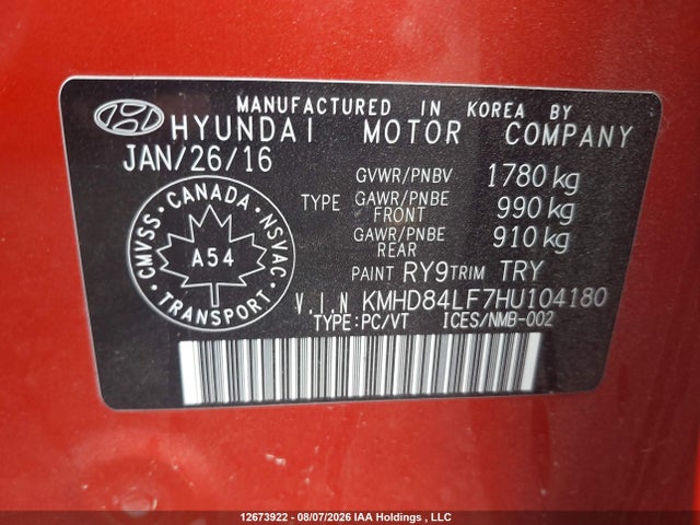 Продажа на аукционе авто 2017 Hyundai Elantra Se/value/limited, vin: KMHD84LF7HU104180, номер лота: 12673922