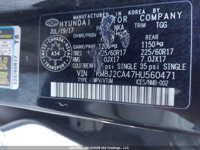 Aukcja sprzedaży 2017 Hyundai Tucson, vin: KM8J2CA47HU560471, numer aukcji: 12673952