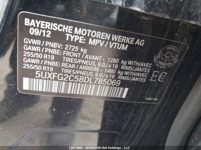 Aukcja sprzedaży 2013 Bmw X6 Xdrive35i, vin: 5UXFG2C58DL785069, numer aukcji: 12673960