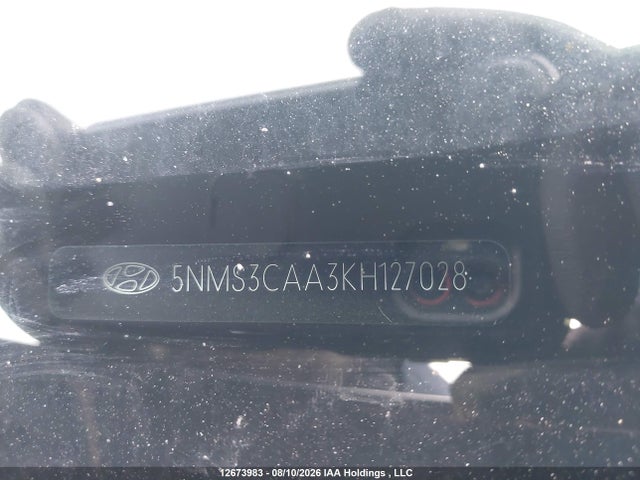 2019 Hyundai Santa Fe Sel/sel Plus მანქანა იყიდება აუქციონზე, vin: 5NMS3CAA3KH127028, აუქციონის ნომერი: 12673983