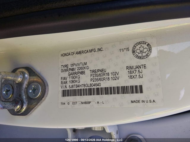 Acura Rdx Advance 2016 5J8TB4H78GL804640 Image 9