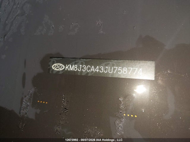 KM8J3CA43JU758774 Hyundai Tucson Limited/sport And Eco/se