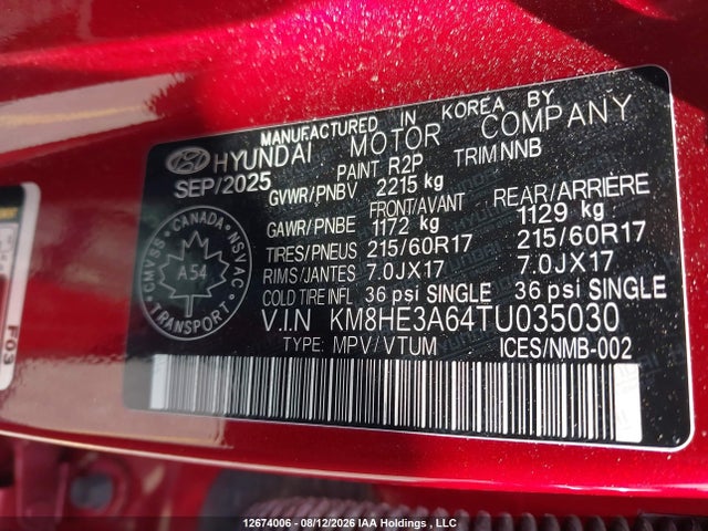 KM8HE3A64TU035030 Hyundai Kona Electric Preferred With Ultimate Package