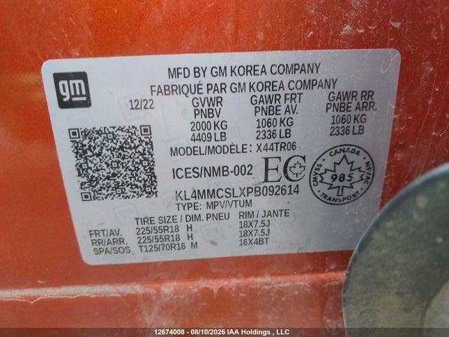 2023 Buick Encore Gx Preferred მანქანა იყიდება აუქციონზე, vin: KL4MMCSLXPB092614, აუქციონის ნომერი: 12674008