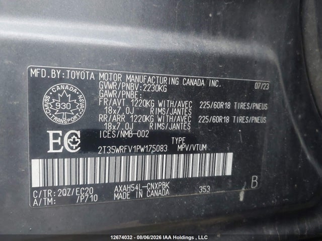 2T35WRFV1PW175083 Toyota RAV4 HYBRID