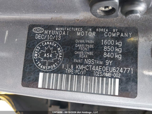 Hyundai Accent Gls/gs 2014 KMHCT4AE0EU624771 Image 9