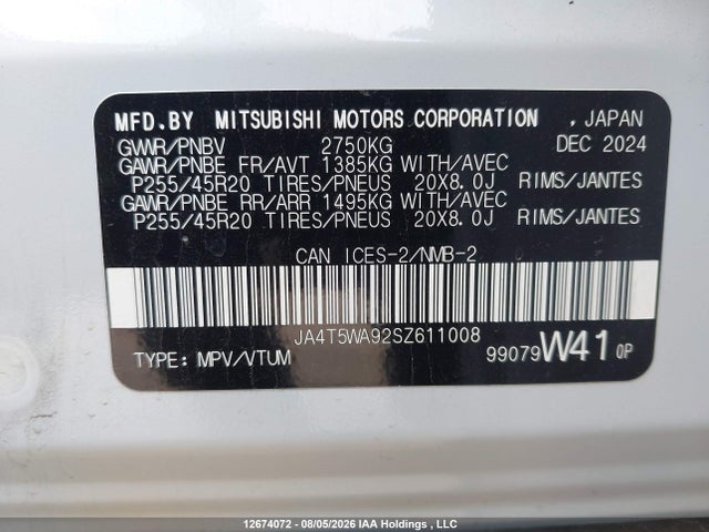 Mitsubishi Outlander Sel 2025 JA4T5WA92SZ611008 Image 9