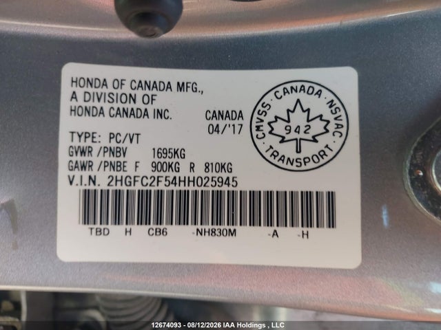 Honda Civic Lx 2017 2HGFC2F54HH025945 Image 19