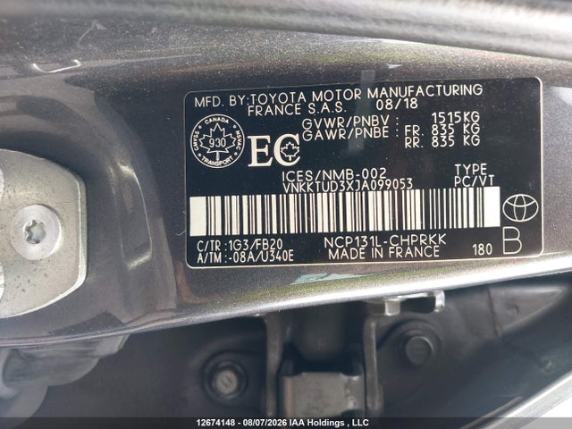VNKKTUD3XJA099053 Toyota YARIS LE