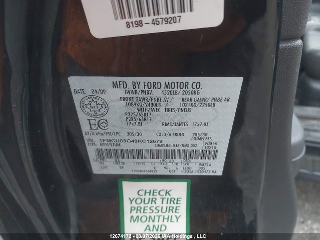 Продаж на аукціоні авто 2009 Ford Escape, vin: 1FMCU03G49KC12679, номер лоту: 12674172