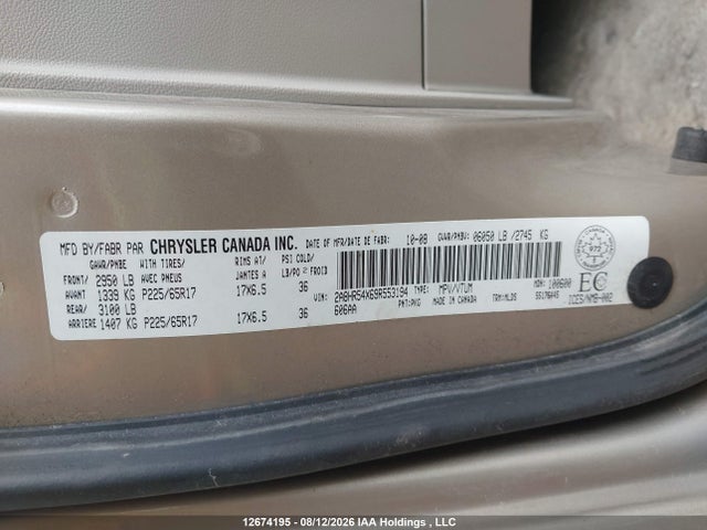 Aukcja sprzedaży 2009 Chrysler Town & Country Touring, vin: 2A8HR54X69R553194, numer aukcji: 12674195