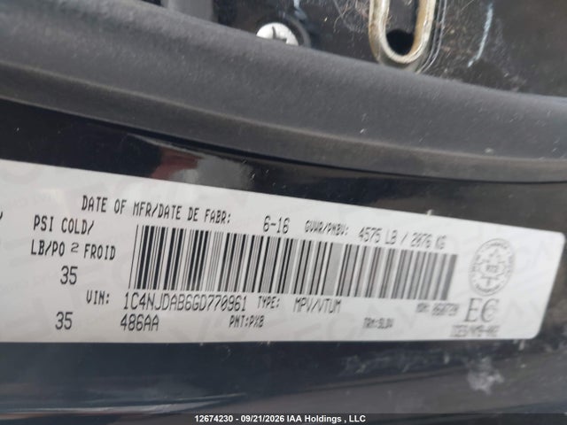 Aukcja sprzedaży 2016 Jeep Compass Sport/north, vin: 1C4NJDAB6GD770961, numer aukcji: 12674230