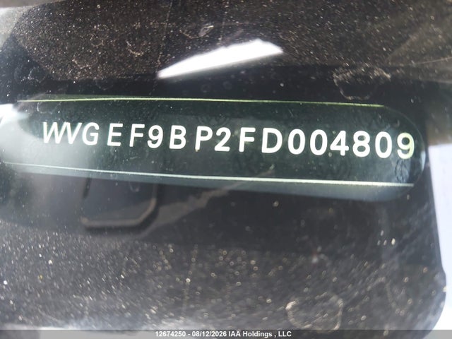 12674250 :رقم المزاد ، WVGEF9BP2FD004809 vin ، 2015 Volkswagen Touareg V6 مزاد بيع
