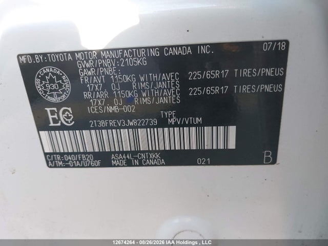 Toyota RAV4 LE 2018 2T3BFREV3JW822739 Image 18