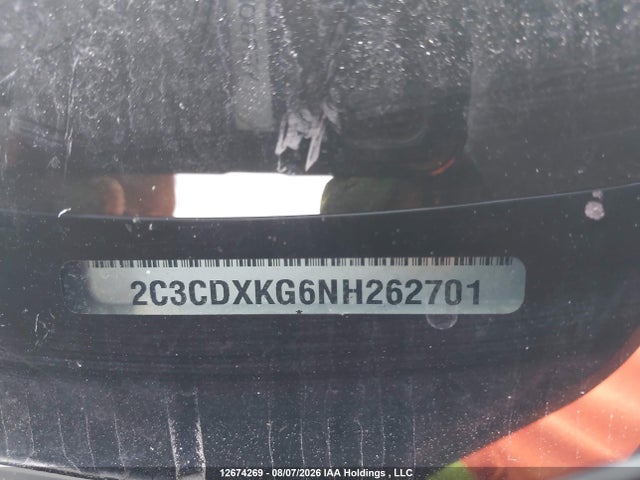 12674269 :رقم المزاد ، 2C3CDXKG6NH262701 vin ، 2022 Dodge Charger Police مزاد بيع