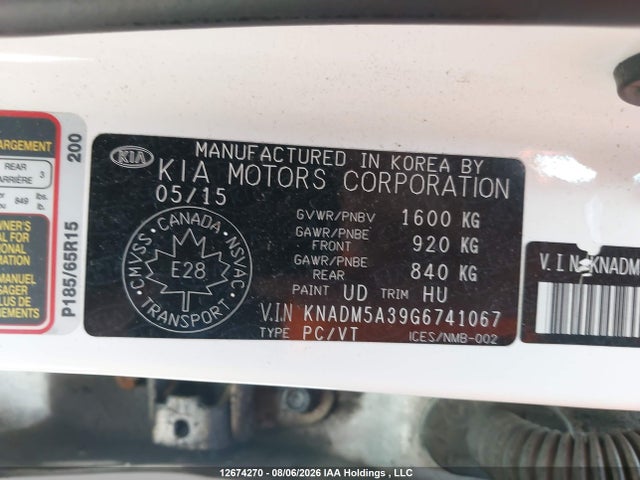 Aukcja sprzedaży 2016 Kia Rio Ex/ex+ W/sunroof/lx/lx+/lx+ Eco/sx, vin: KNADM5A39G6741067, numer aukcji: 12674270