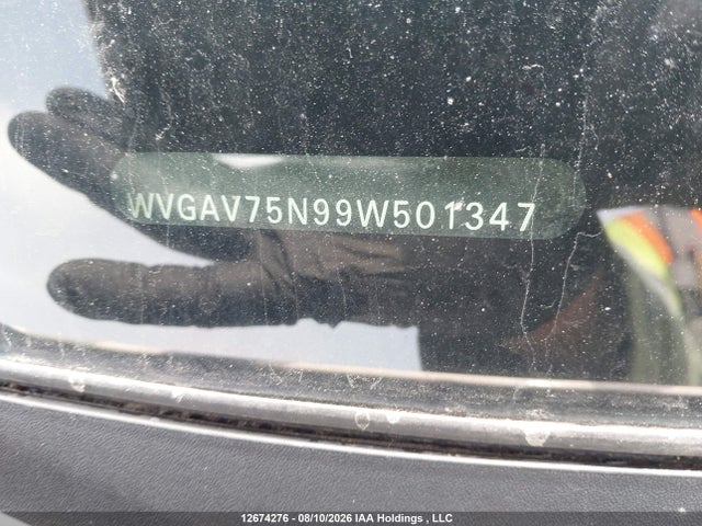 Продажа на аукционе авто 2009 Volkswagen Tiguan S/se/sel, vin: WVGAV75N99W501347, номер лота: 12674276