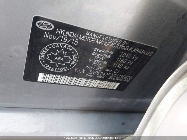 Продаж на аукціоні авто 2016 Hyundai Sonata Gls Special Edition, vin: 5NPE24AF3GH350620, номер лоту: 12674302
