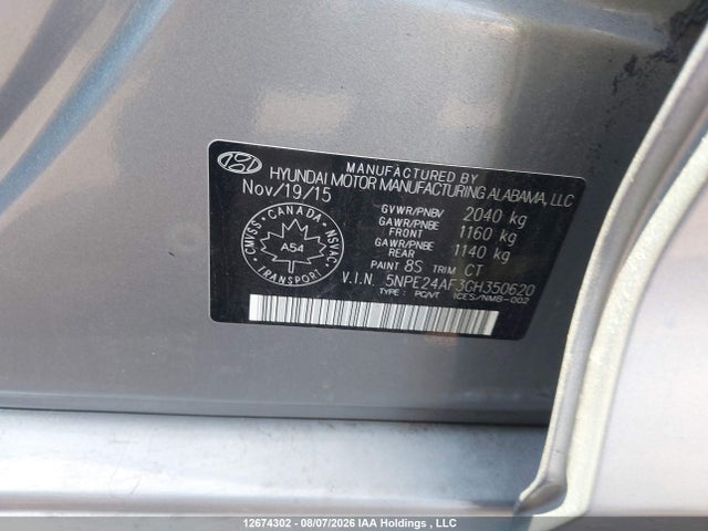 Продаж на аукціоні авто 2016 Hyundai Sonata Gls Special Edition, vin: 5NPE24AF3GH350620, номер лоту: 12674302