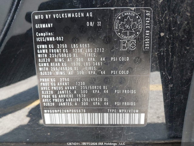 Volkswagen ID.4 PRO 2022 WVGUNPE26NP065676 Image 9