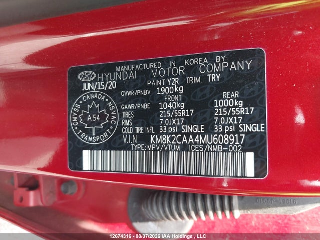 Hyundai Kona Preferred Awd 2021 KM8K2CAA4MU608917 Image 9