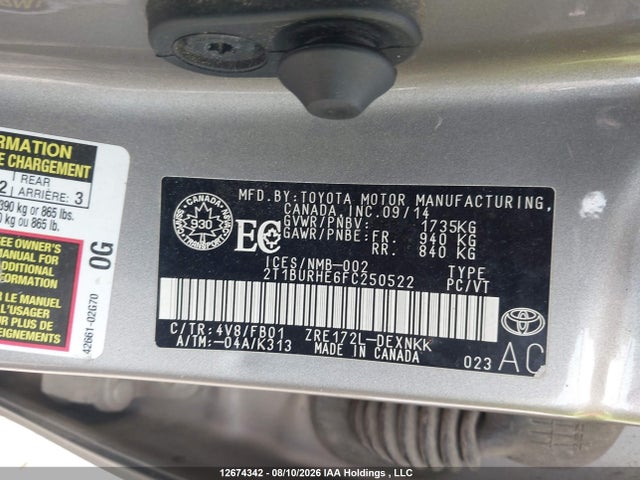 Toyota COROLLA LE 2015 2T1BURHE6FC250522 Image 18