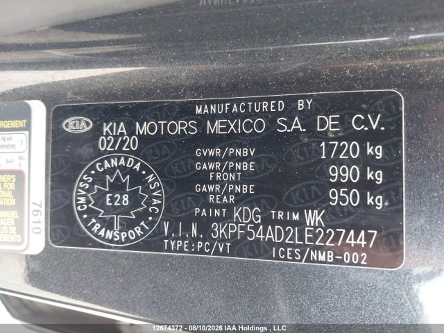 Продаж на аукціоні авто 2020 Kia Forte Ex/ex Limited/ex Premium/ex+, vin: 3KPF54AD2LE227447, номер лоту: 12674372