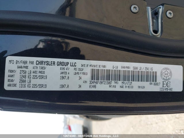Продажа на аукционе авто 2010 Dodge Journey R/t, vin: 3D4PH6FV9AT215087, номер лота: 12674380