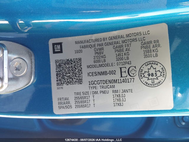 1GCGTDEN0M1140177 Chevrolet Colorado Z71