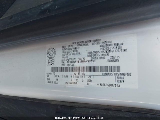 Ford Transit T-250 2021 1FTBR1Y81MKA36238 Image 9
