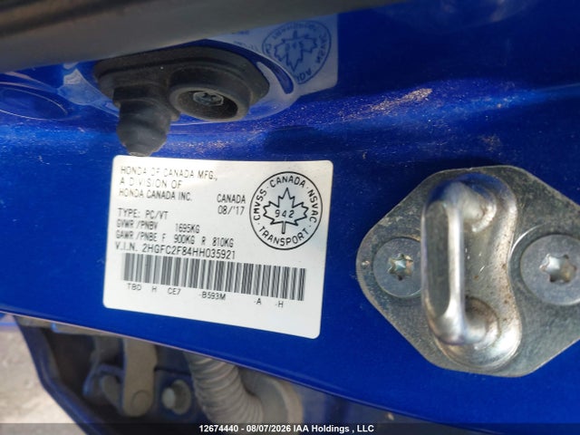 Продажа на аукционе авто 2017 Honda Civic Ex, vin: 2HGFC2F84HH035921, номер лота: 12674440