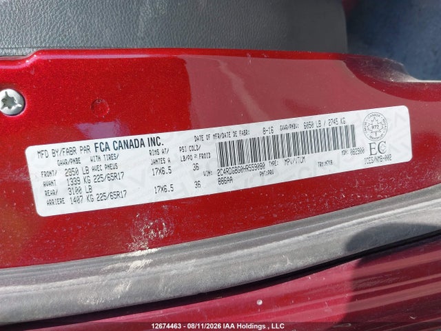 Dodge Grand Caravan Cvp/sxt 2017 2C4RDGBG0HR559080 Image 9