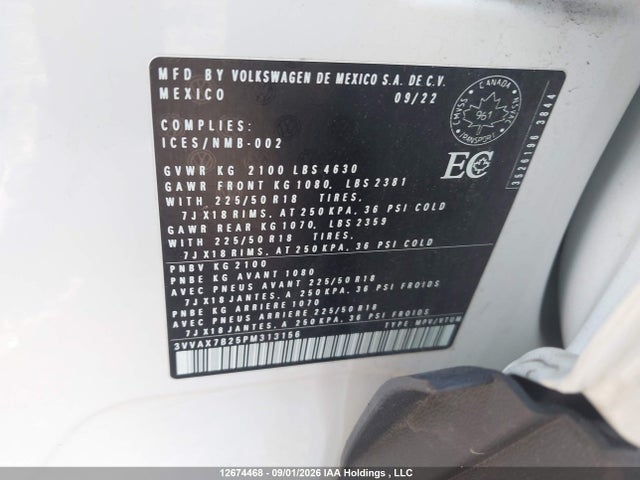 Volkswagen Taos 2023 3VVAX7B25PM313156 Image 9