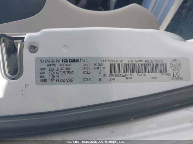 2C4RDGDG2GR358647 Dodge Grand Caravan Crew