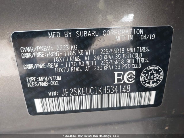 Subaru Forester Limited 2019 JF2SKEUC1KH534148 Image 9