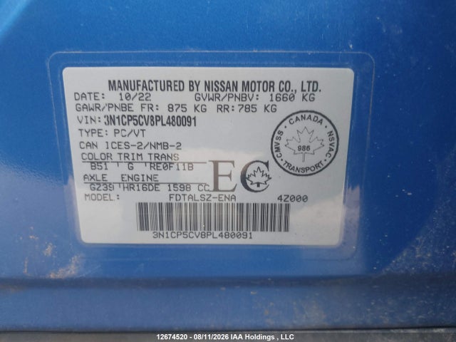 Nissan KICKS SV 2023 3N1CP5CV8PL480091 Image 9