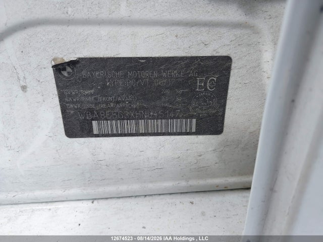 BMW 320 XI 2017 WBA8E5G3XHNU45147 Image 9