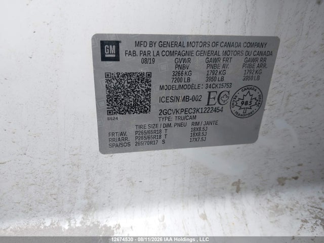 2GCVKPEC3K1222454 Chevrolet Silverado Ld K1500 Lt