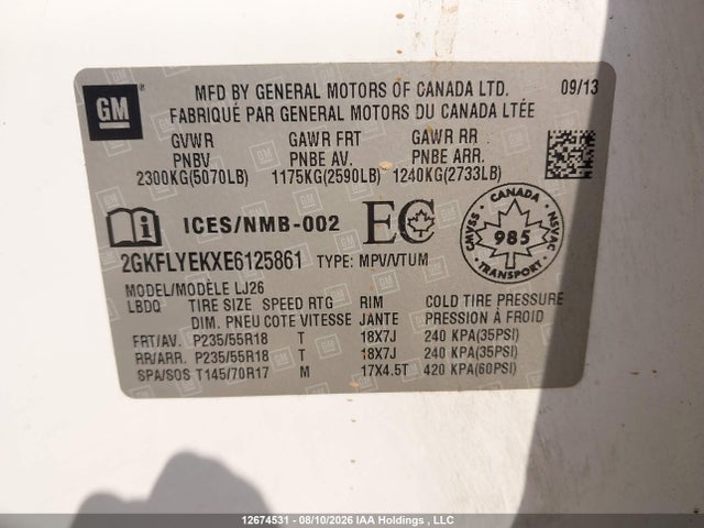 GMC Terrain Slt-2 2014 2GKFLYEKXE6125861 Image 9