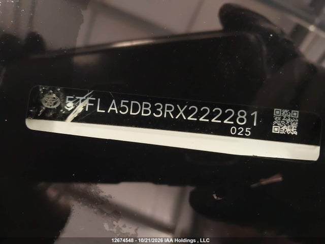 12674548 :رقم المزاد ، 5TFLA5DB3RX222281 vin ، 2024 Toyota Tundra Sr 4x4 مزاد بيع