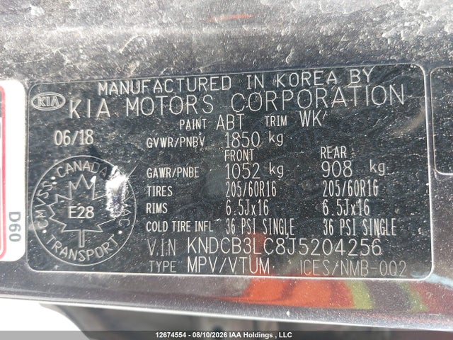 KNDCB3LC8J5204256 KIA Niro L