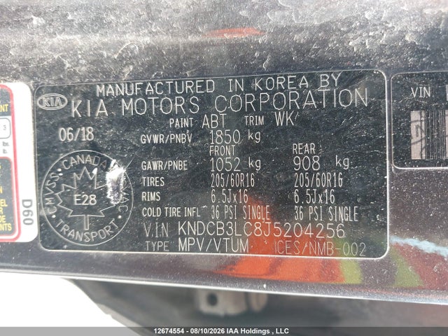 KNDCB3LC8J5204256 KIA Niro L