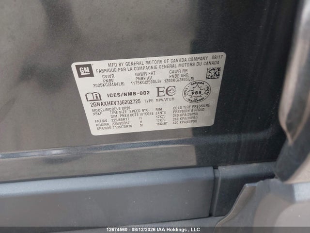 Chevrolet EQUINOX LS 2018 2GNAXHEV7J6202725 Image 9