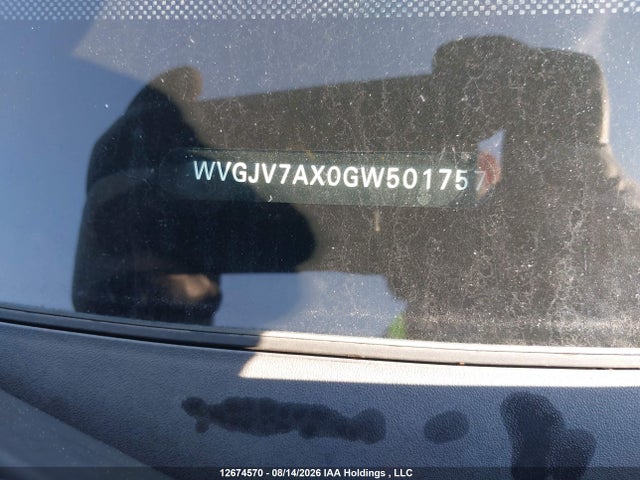 12674570 :رقم المزاد ، WVGJV7AX0GW501757 vin ، 2016 Volkswagen Tiguan Comfortline/highline/special Edition مزاد بيع