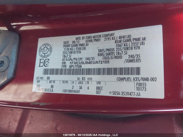 1FMCU9J94EUA72155 Ford Escape Titanium