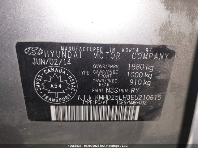 Продажа на аукционе авто 2014 Hyundai Elantra Gt Gl, vin: KMHD25LH3EU210615, номер лота: 12668537