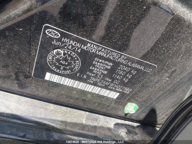 Hyundai SONATA GLS 2015 5NPE24AF9FH027560 Image 19