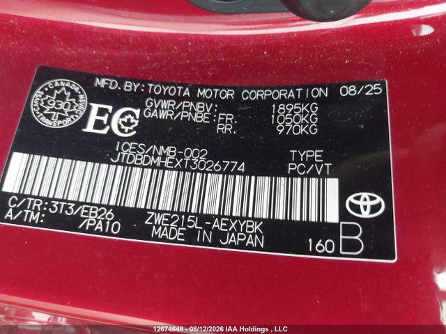 Toyota Corolla 2026 JTDBDMHEXT3026774 Image 9