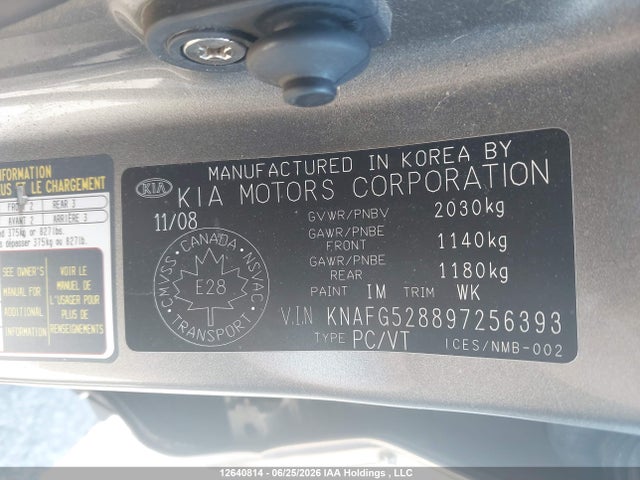 Продажа на аукционе авто 2009 Kia Rondo Ex/ex-premium/lx, vin: KNAFG528897256393, номер лота: 12640814